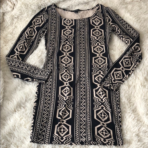 Black & Tan Printed Dress - Picture 2 of 5